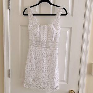 Bebe white lace dress